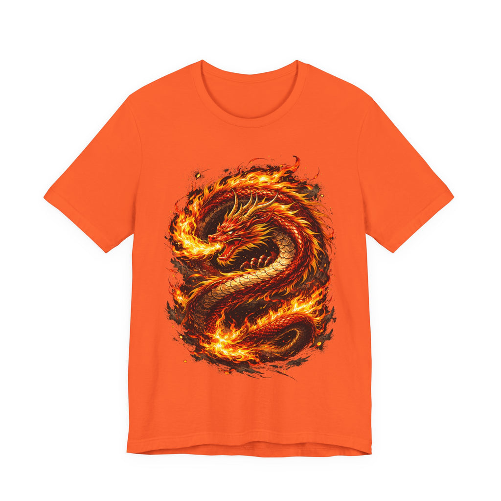 Flaming Dragon T-Shirt — Fiery Eastern Dragon Graphic Tee