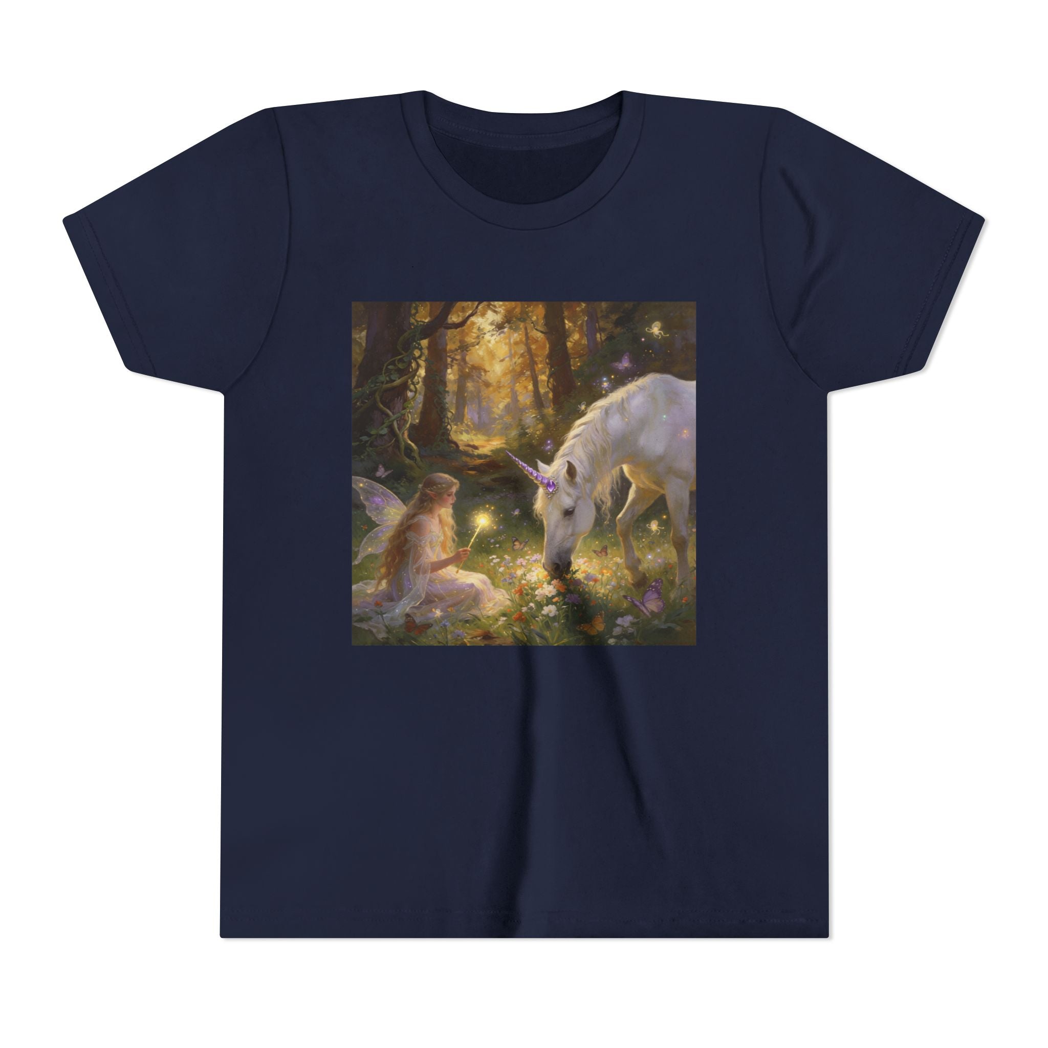 Youth Tee — Enchanted Forest Unicorn & Fairy Graphic
