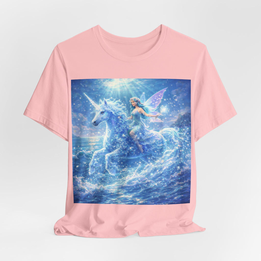 Mystic Sea Unicorn Tee — Fairy Riding Pegasus Surfing Ocean Graphic T-Shirt