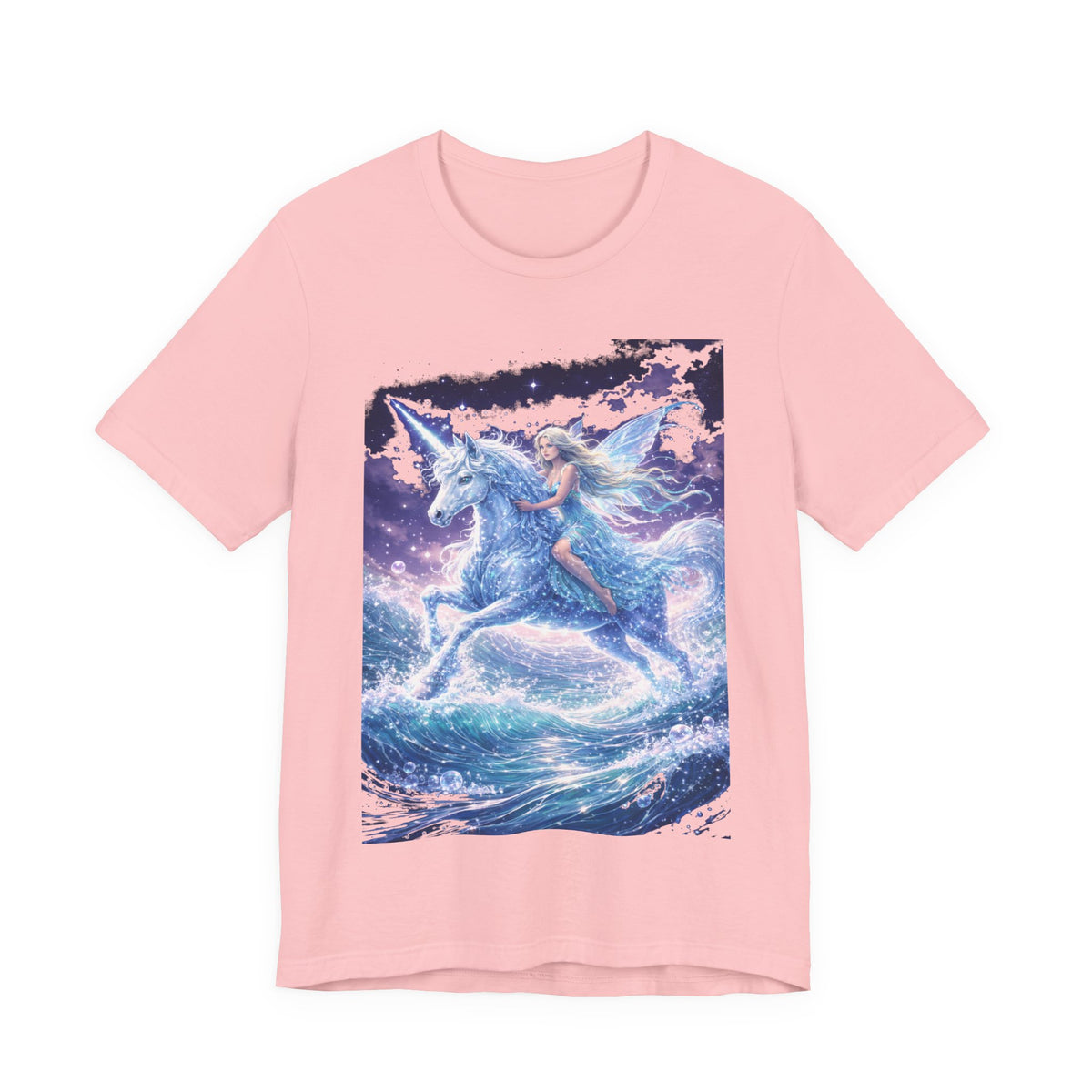 Mystical Unicorn Rider T‑Shirt – Fantasy Pegasus Night Sky Graphic Tee