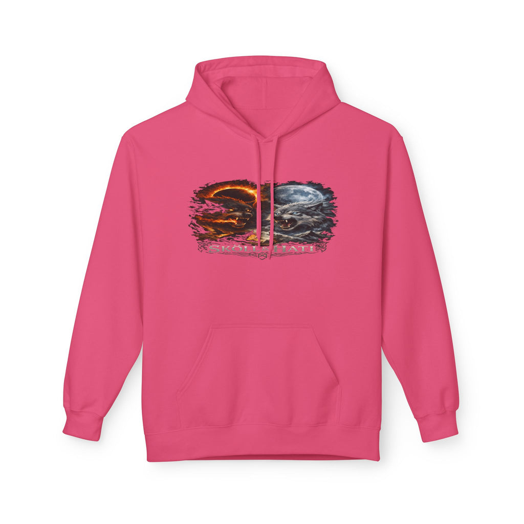 Skoll & Hati Norse Mythology Hoodie — Fire and Ice Wolves Graphic