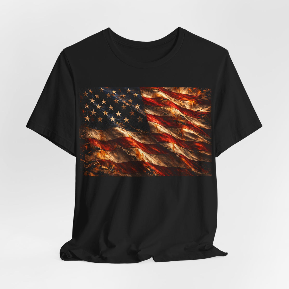 American Flag T-Shirt — Vintage Distressed Stars & Stripes Tee