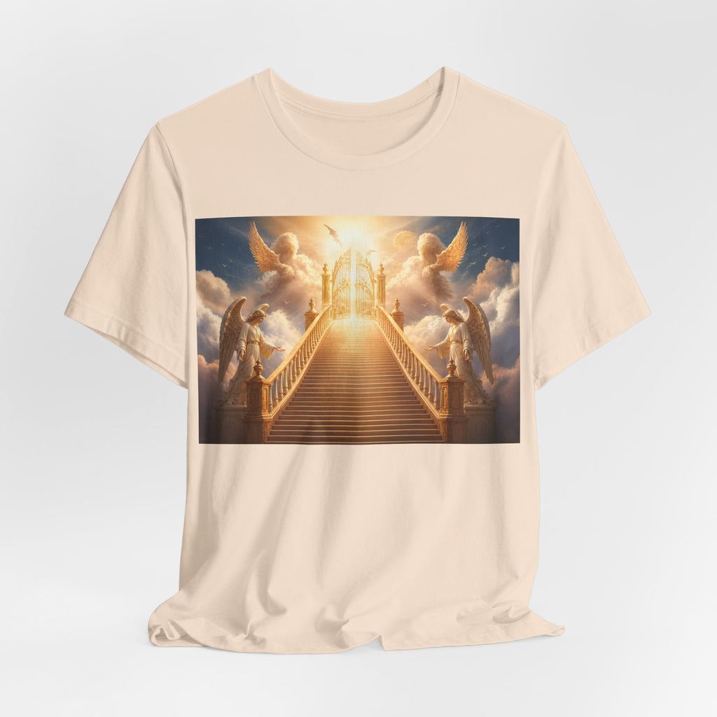 Heavenly Stairway T‑Shirt — Golden Gates Angelic Design