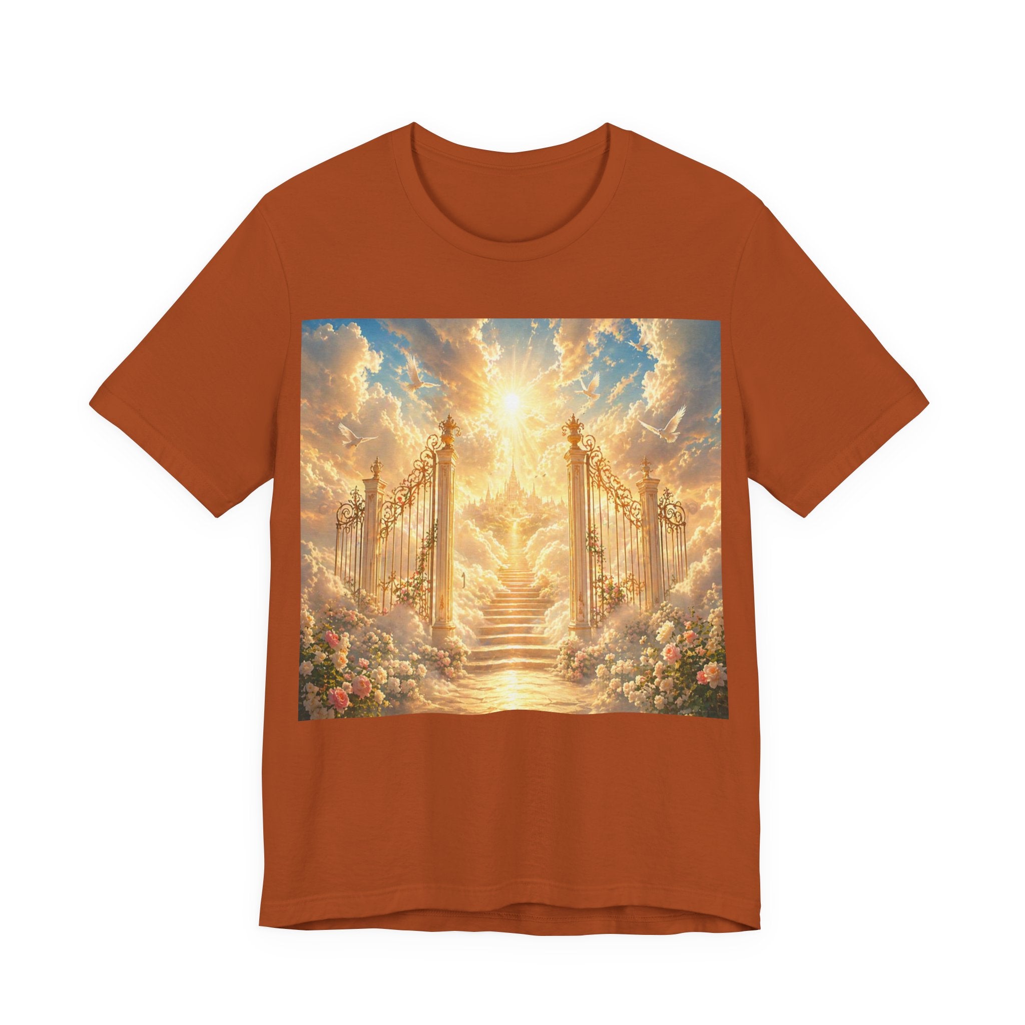 Heavenly Gates Graphic Tee — Celestial Stairs & Sunlight T-Shirt