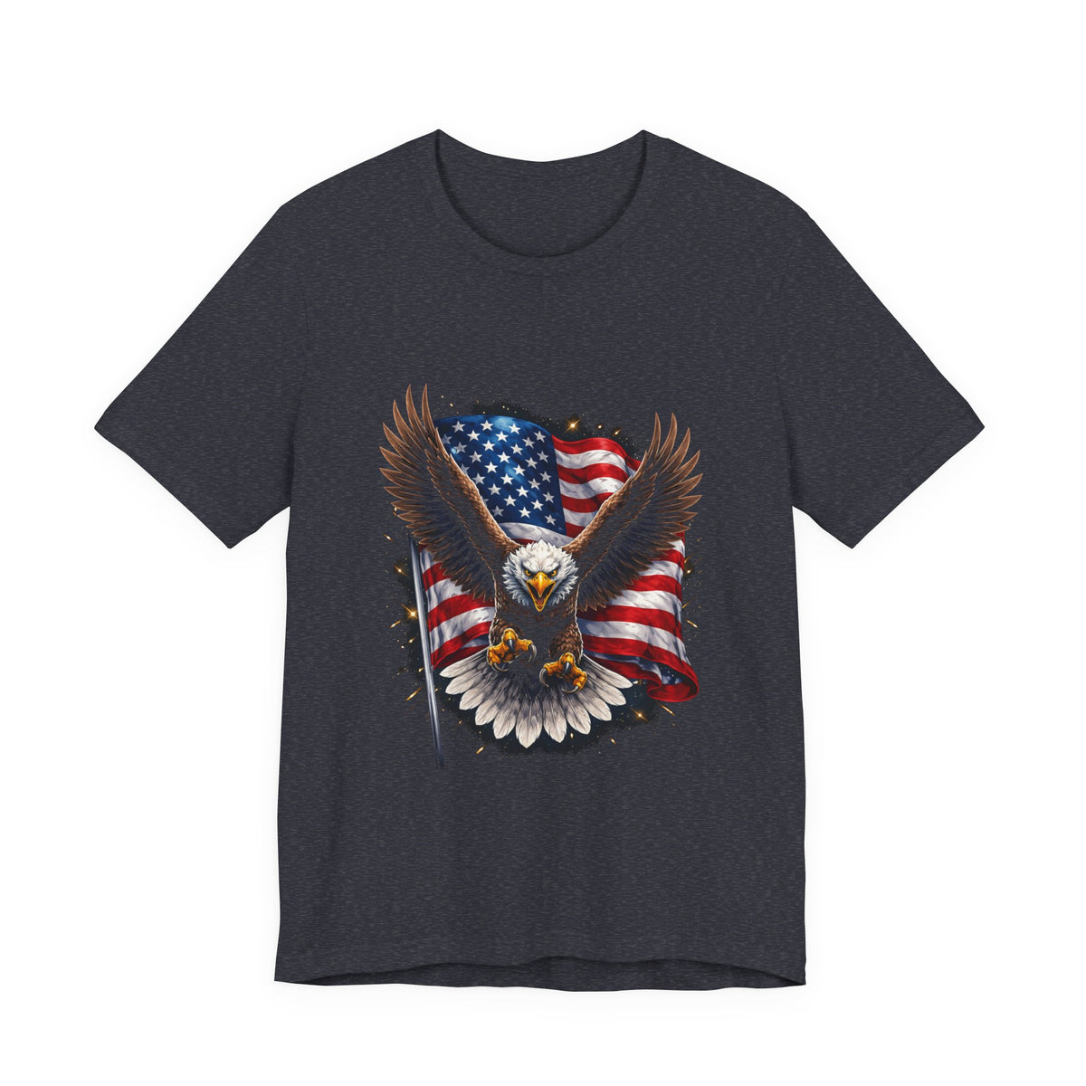 American Eagle Flag T-Shirt — Patriotic Bald Eagle Tee for 4th of July & Veterans