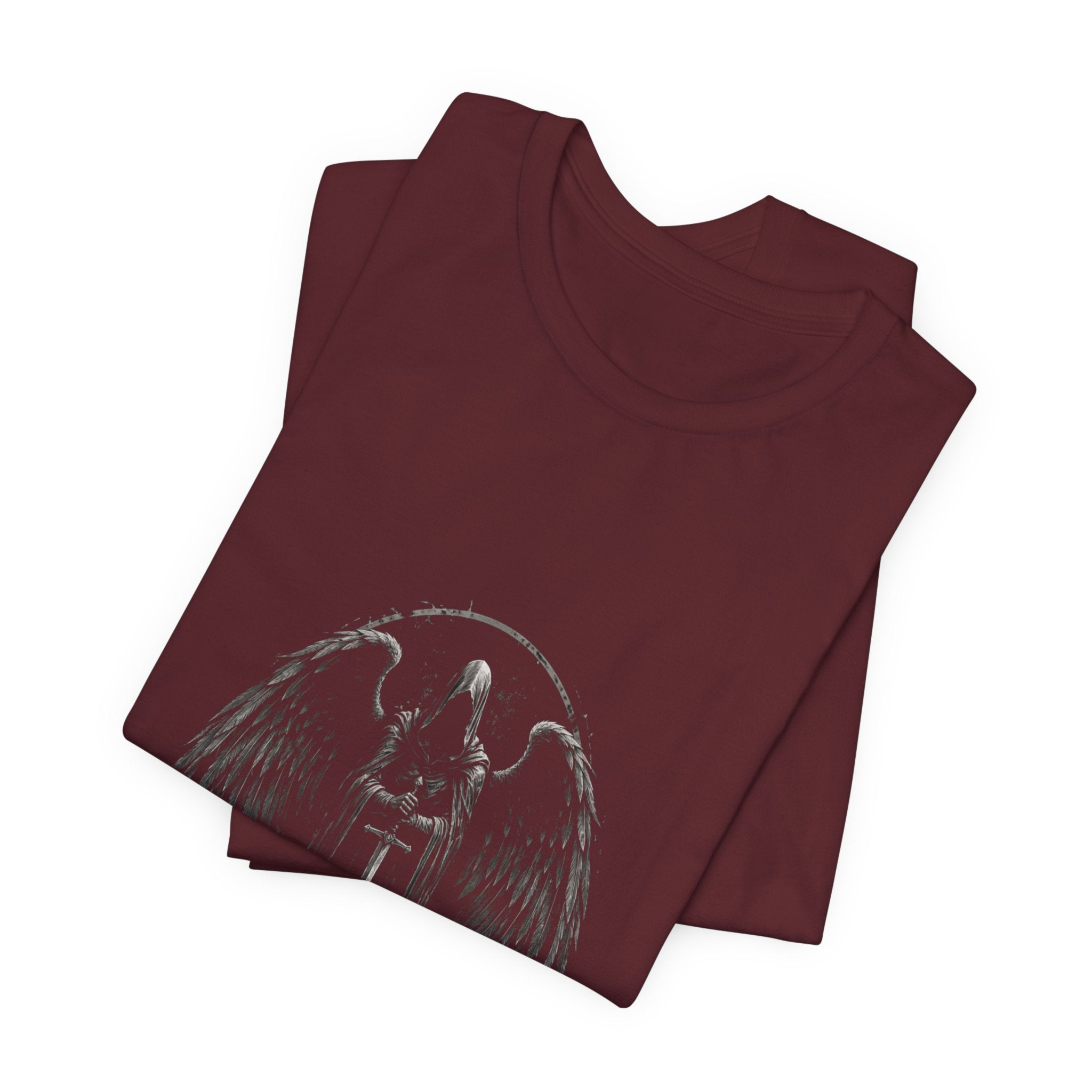 Guaediand Angel Wings Tee — Gothic Guardian Angel Short Sleeve Shirt