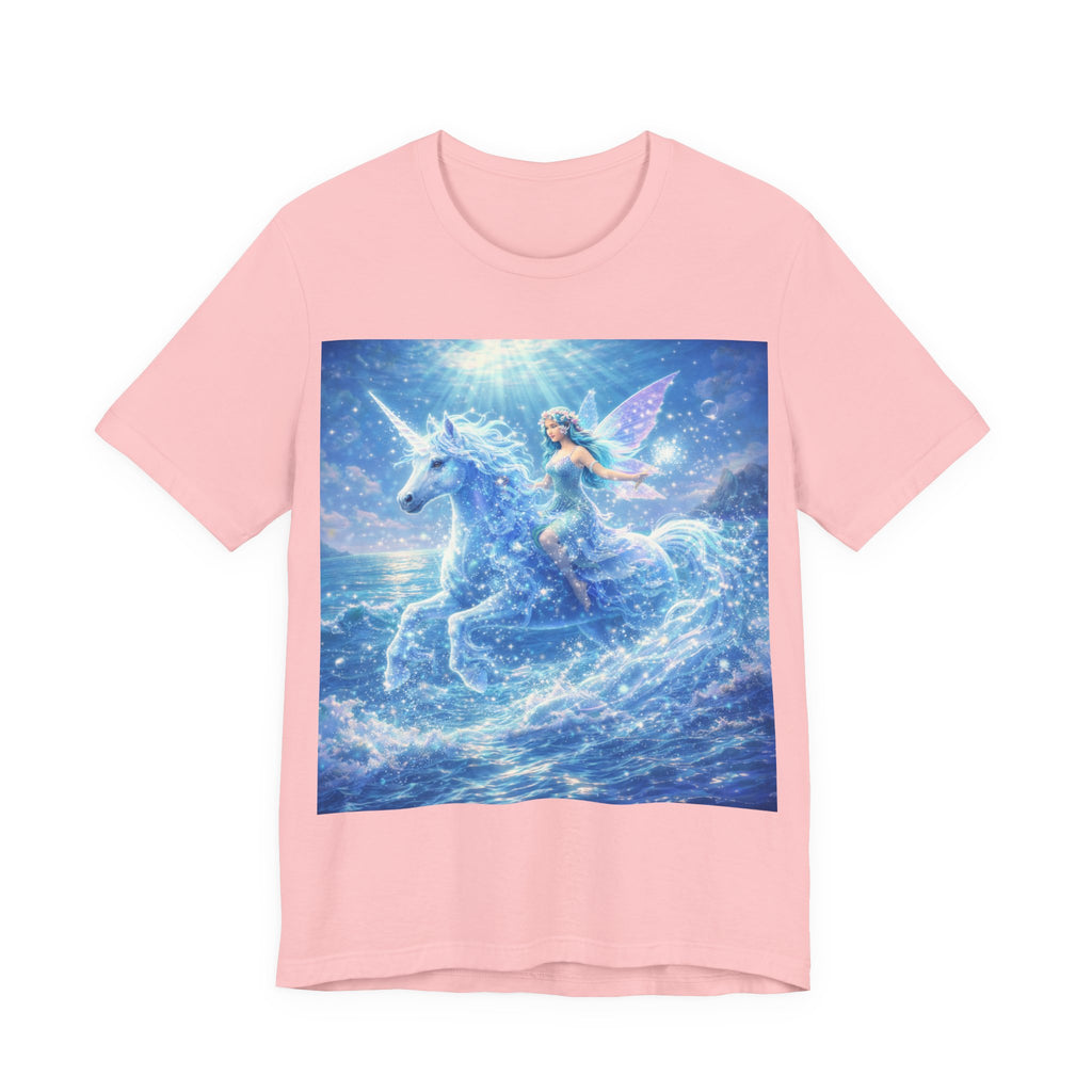 Mystic Sea Unicorn Tee — Fairy Riding Pegasus Surfing Ocean Graphic T-Shirt
