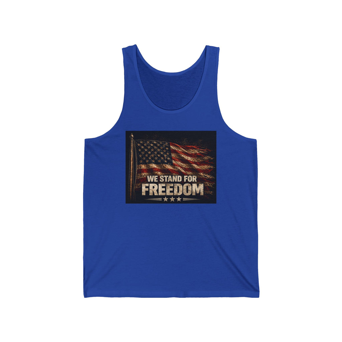 Freedom Flag Tank Top – "We Stand for Freedom" Patriotic American Flag Tank