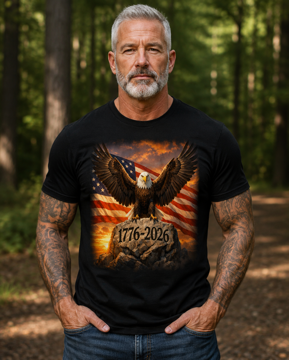 1776–2026 Eagle & American Flag T‑Shirt — Patriotic Independence Day Tee