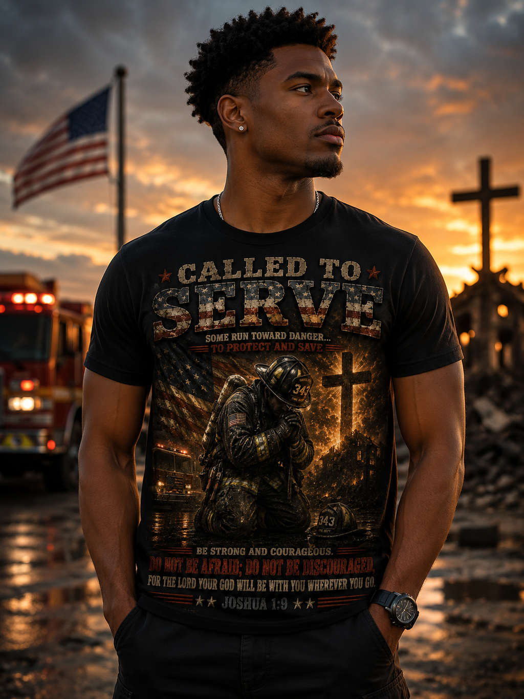 Called to Serve Graphic Tee — Military Christian Prayer T-Shirt