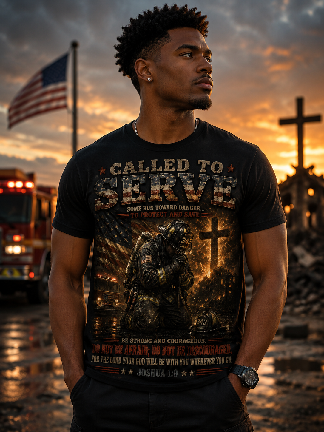 Called to Serve Graphic Tee — Military Christian Prayer T-Shirt
