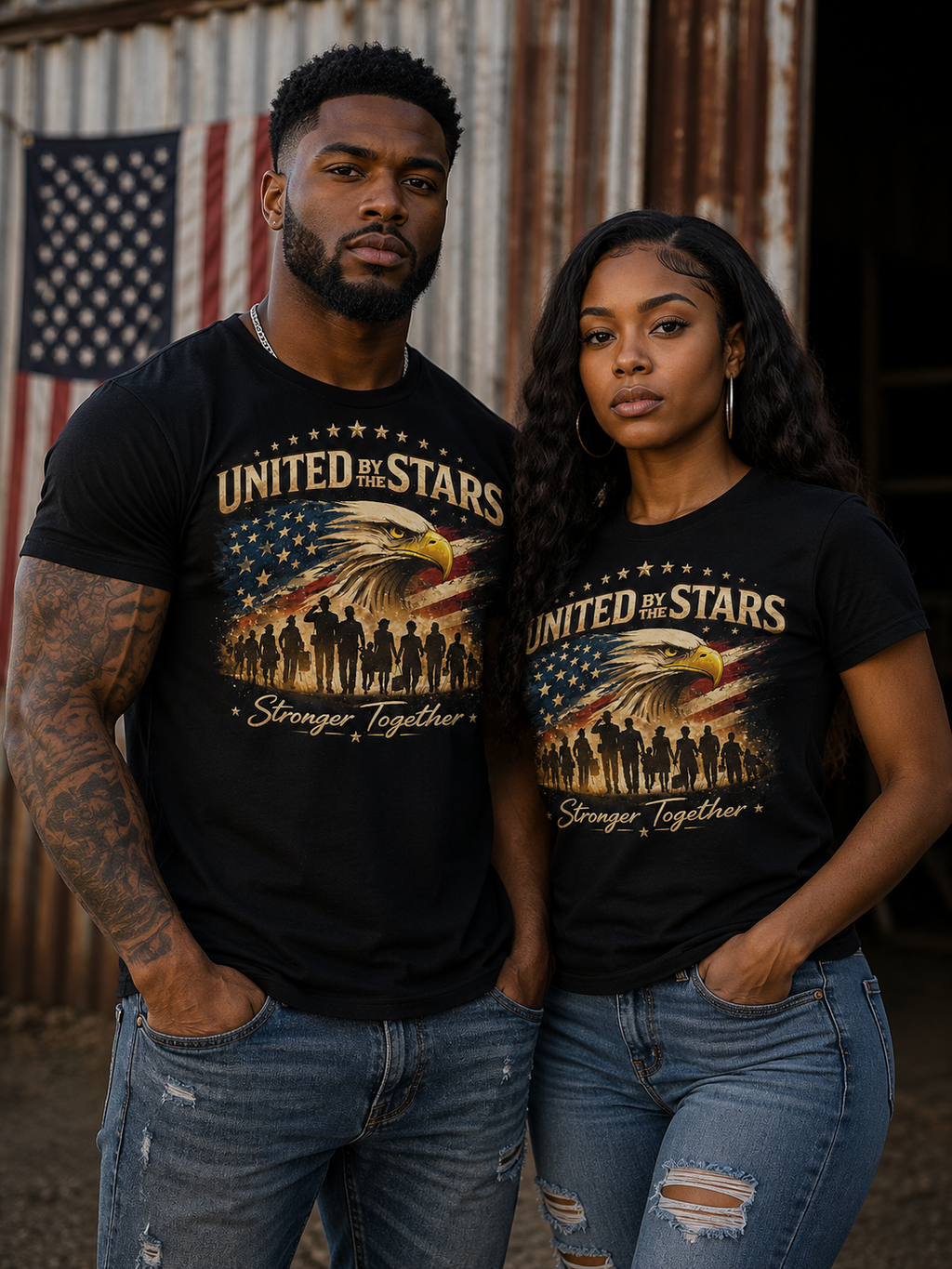United We Stand- Eagle T-Shirt — Stronger Together 2026 Patriotic Tee