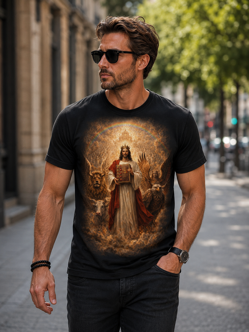 Jesus Christ The Lamb of God-Book of Judgment —  Religious T‑Shirt(Revelation 5:5-7)