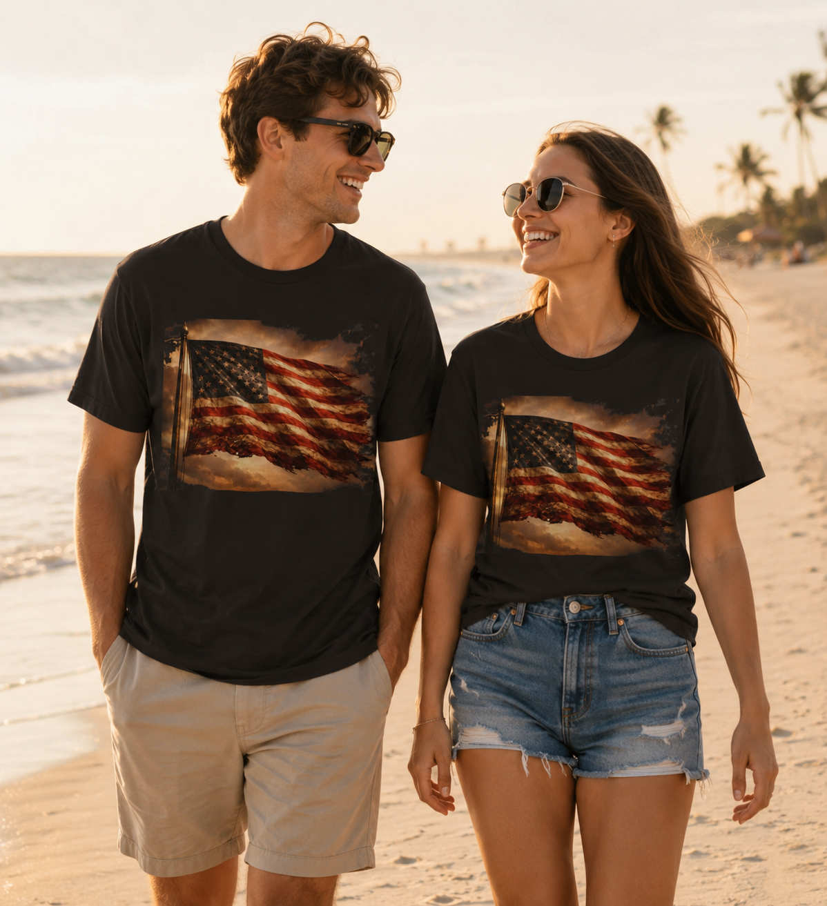 Distressed American Flag T‑Shirt — Vintage Patriotic Tee for 4th of July & Veterans