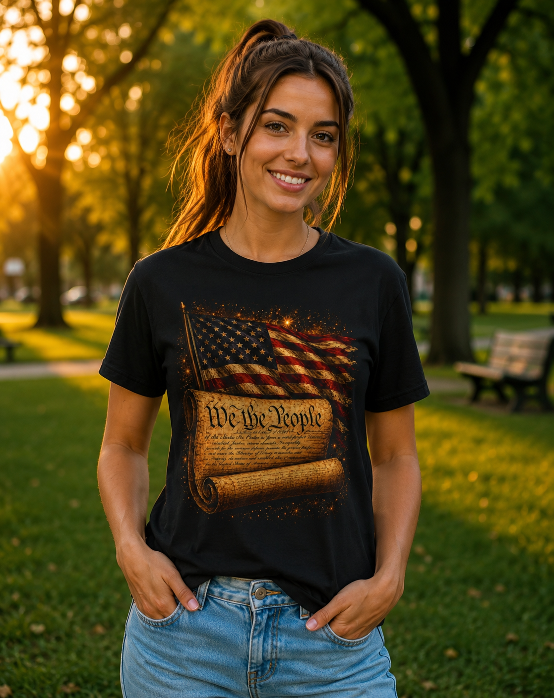 Patriotic "We the People" Constitution T-Shirt — American Flag Independence Day Tee