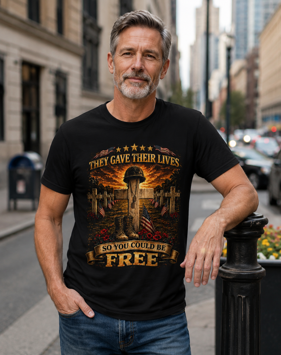 Memorial Veterans T‑Shirt — "They Gave Their Lives So You Could Be Free" Military Tribute Tee