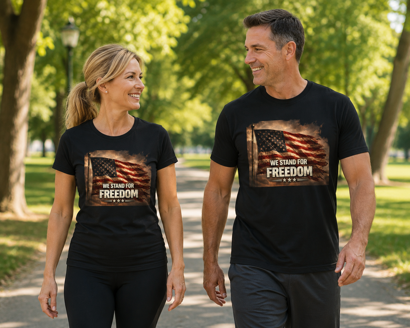 We Stand for Freedom T‑Shirt — Patriotic American Flag Tee (Veterans Day, 4th of July)