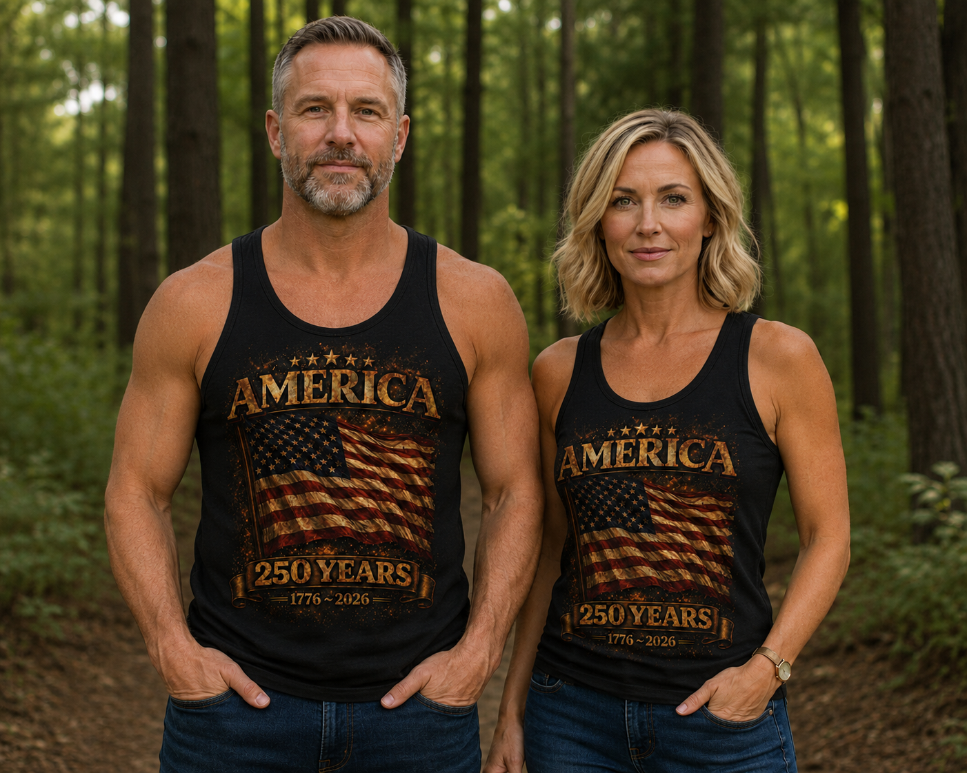 America 250 Years Tank - 1776-2026 Patriotic Flag Tank Top