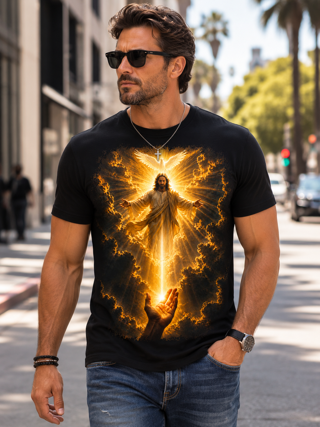 Jesus Ascension Tee — Radiant Resurrection Christian T‑Shirt