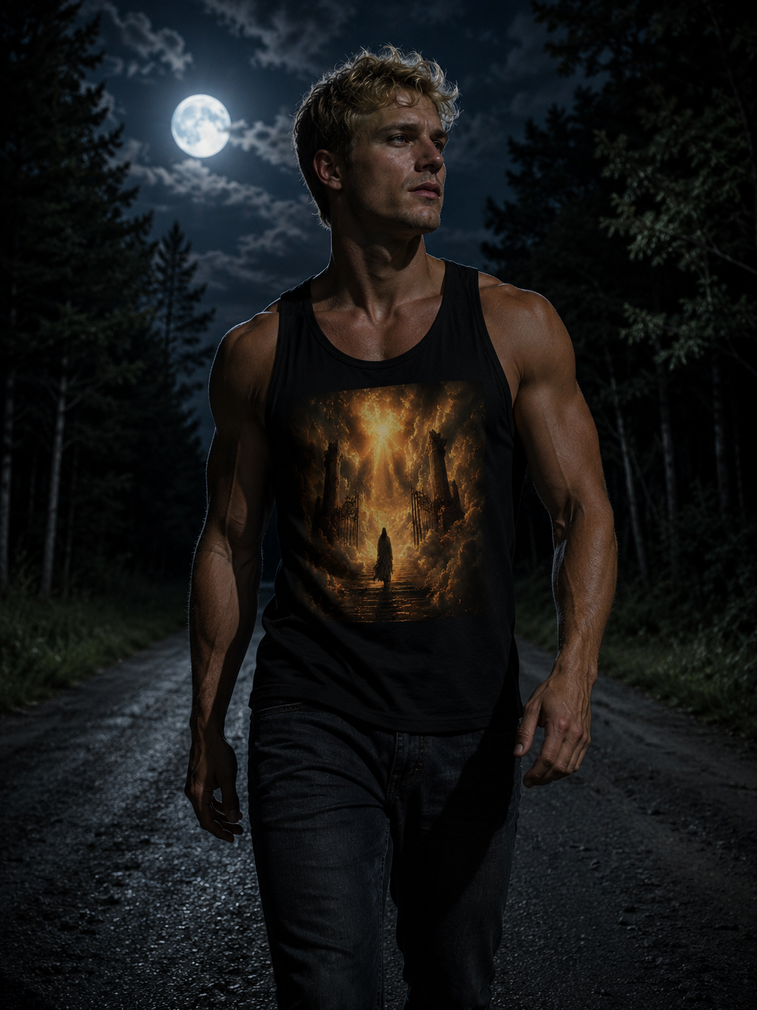 Fantasy Concert Tank Top — Golden Cathedral Scene