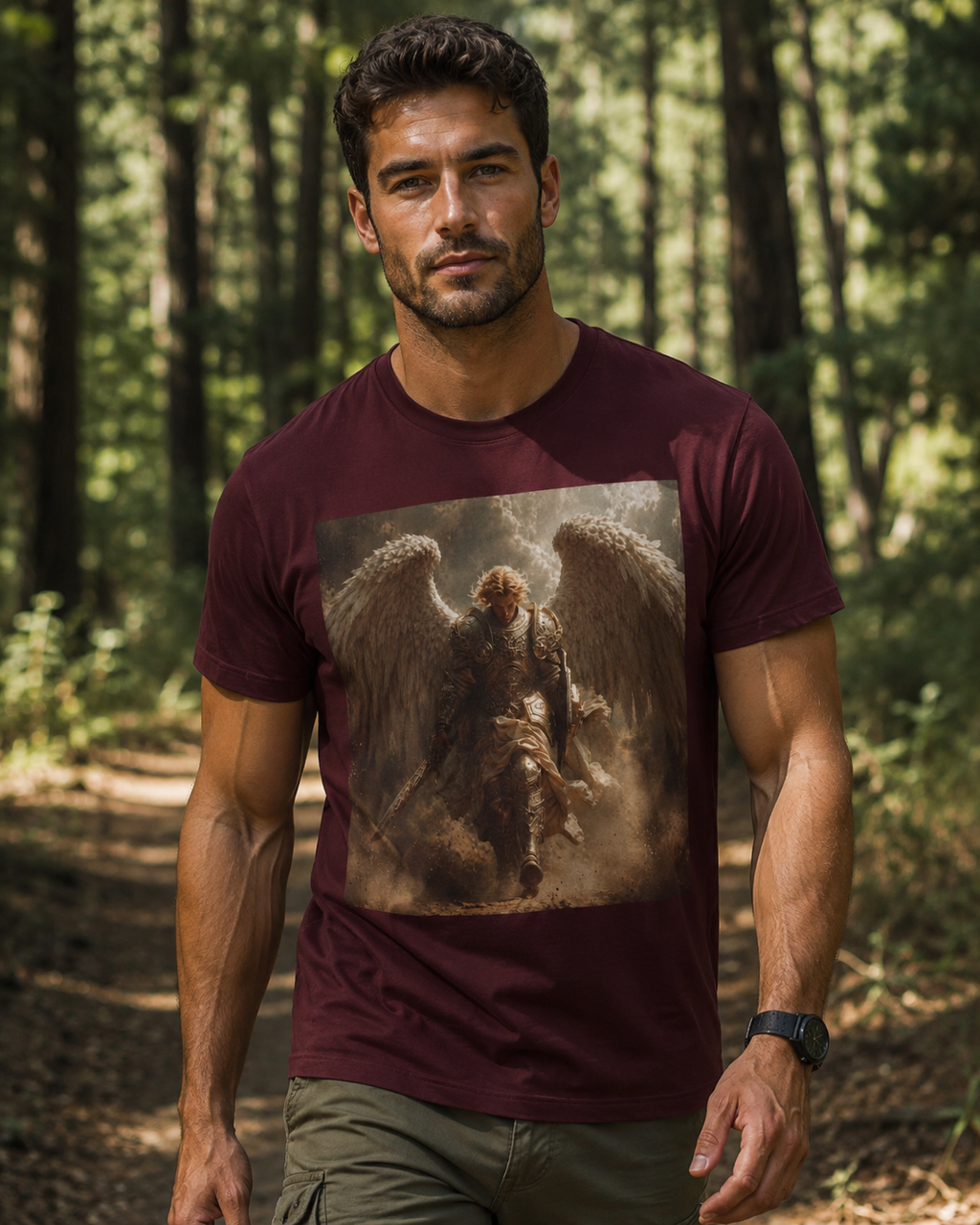 Angel Warrior T‑Shirt — Dramatic Winged Guardian Graphic Tee