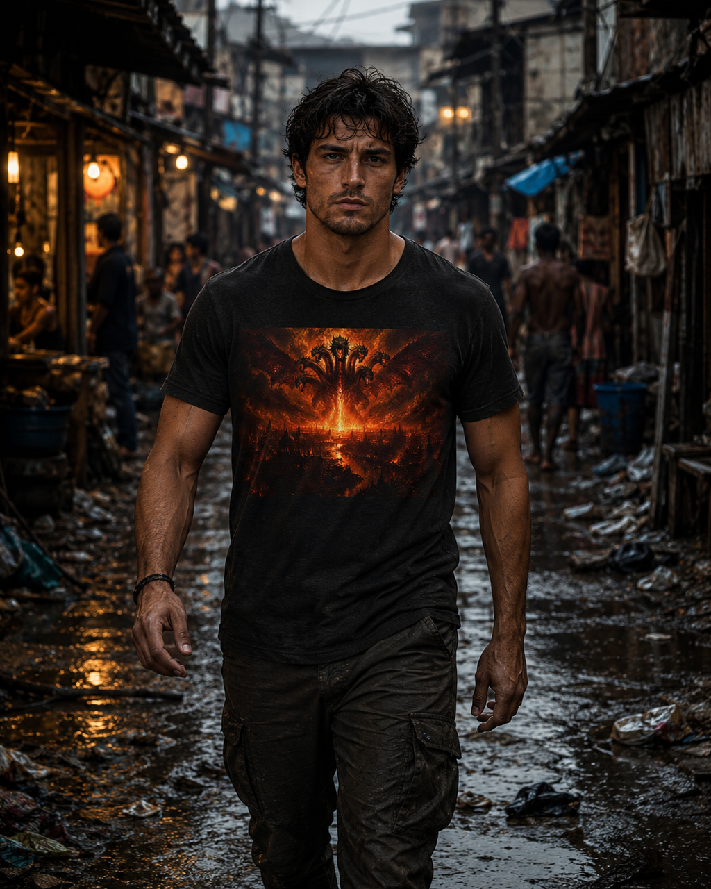 The seven headed dragon from the end of times T‑Shirt — Dark Graphic Tee