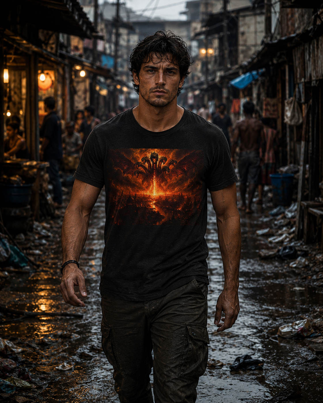 The seven headed dragon from the end of times T‑Shirt — Dark Graphic Tee
