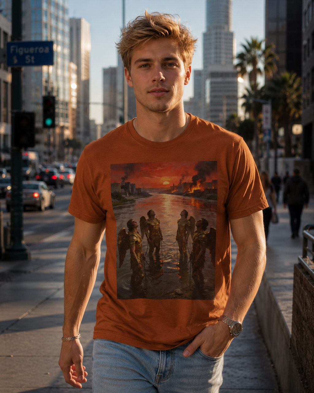 Revelation 9 reveals four fallen angels bound in the Euphrates River, awaiting God’s appointed time to bring judgment. T-Shirt