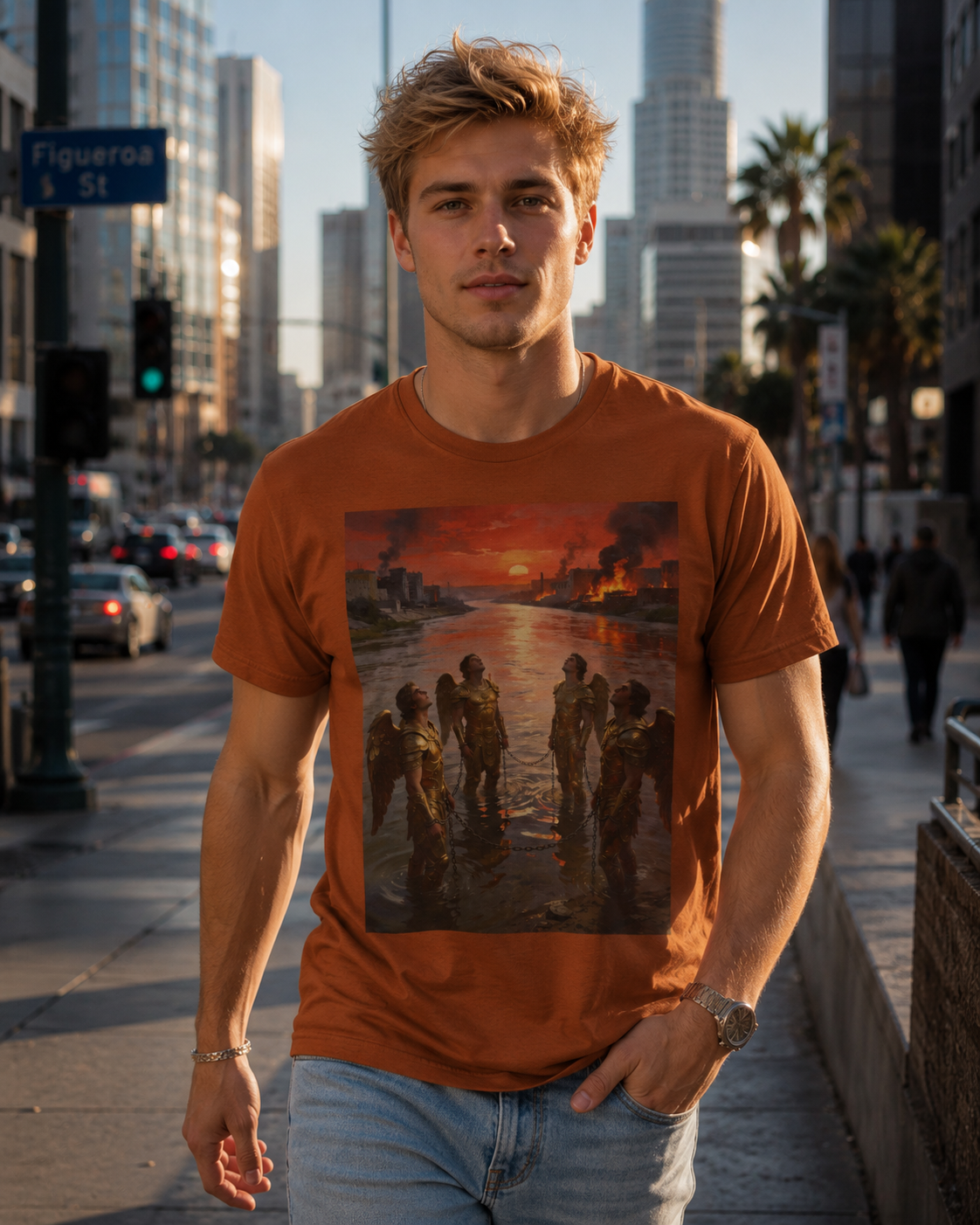 Revelation 9 reveals four fallen angels bound in the Euphrates River, awaiting God’s appointed time to bring judgment. T-Shirt