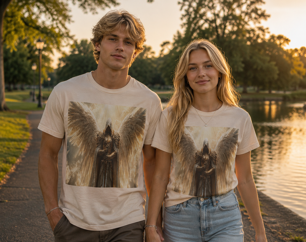 Guardian Angel Graphic Tee — Golden Archangel Design