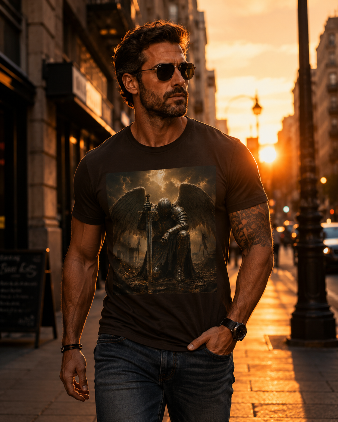 Angel Knight T-Shirt — Gothic Dark  Armor Tee