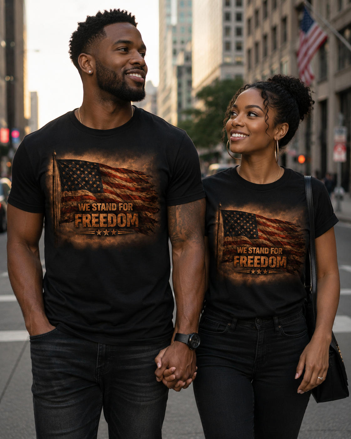 We Stand For Freedom T-Shirt — Vintage American Flag Patriotic Tee
